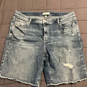 Lane Bryant size 16 denim distressed cut off shorts